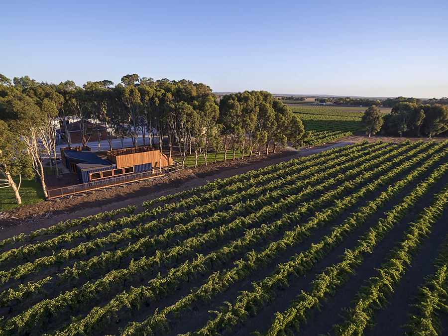 An arial image of Kimbolton wines and the vineyard