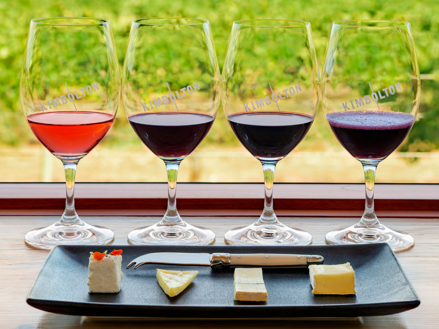 Image of a wine and cheese flight